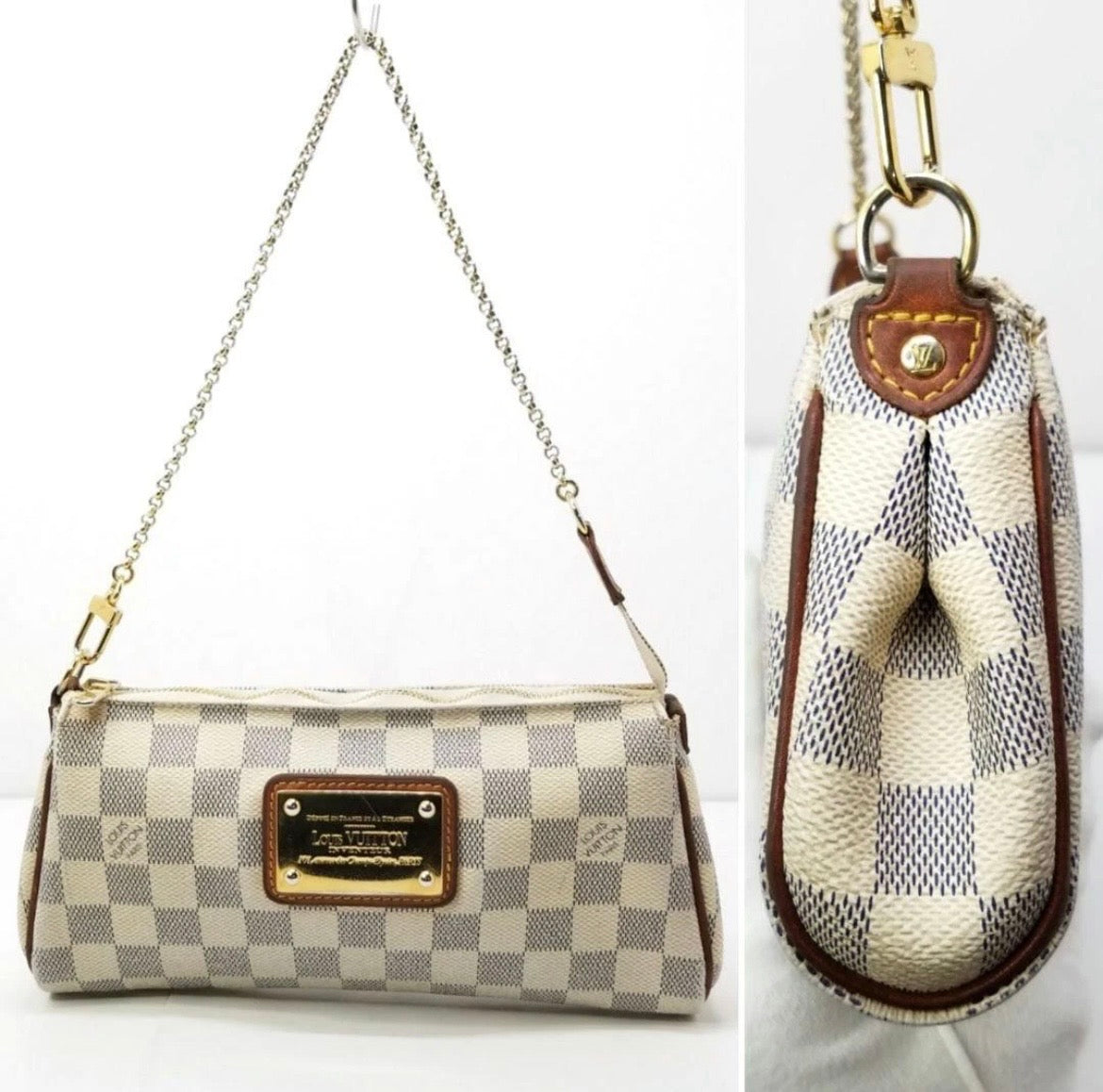 Louis Vuitton Eva Clutch in Damier Azur canvas