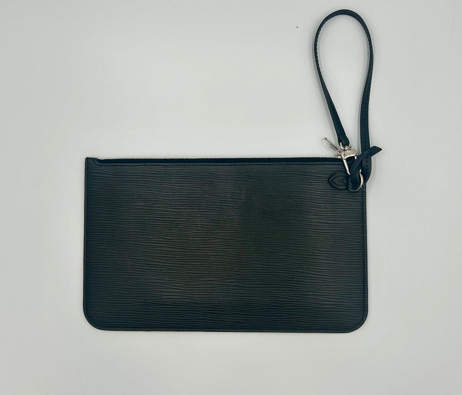 Louis Vuitton Black Epi Leather Pochette / Zip Pouch – Textured Epi, Silver Hardware