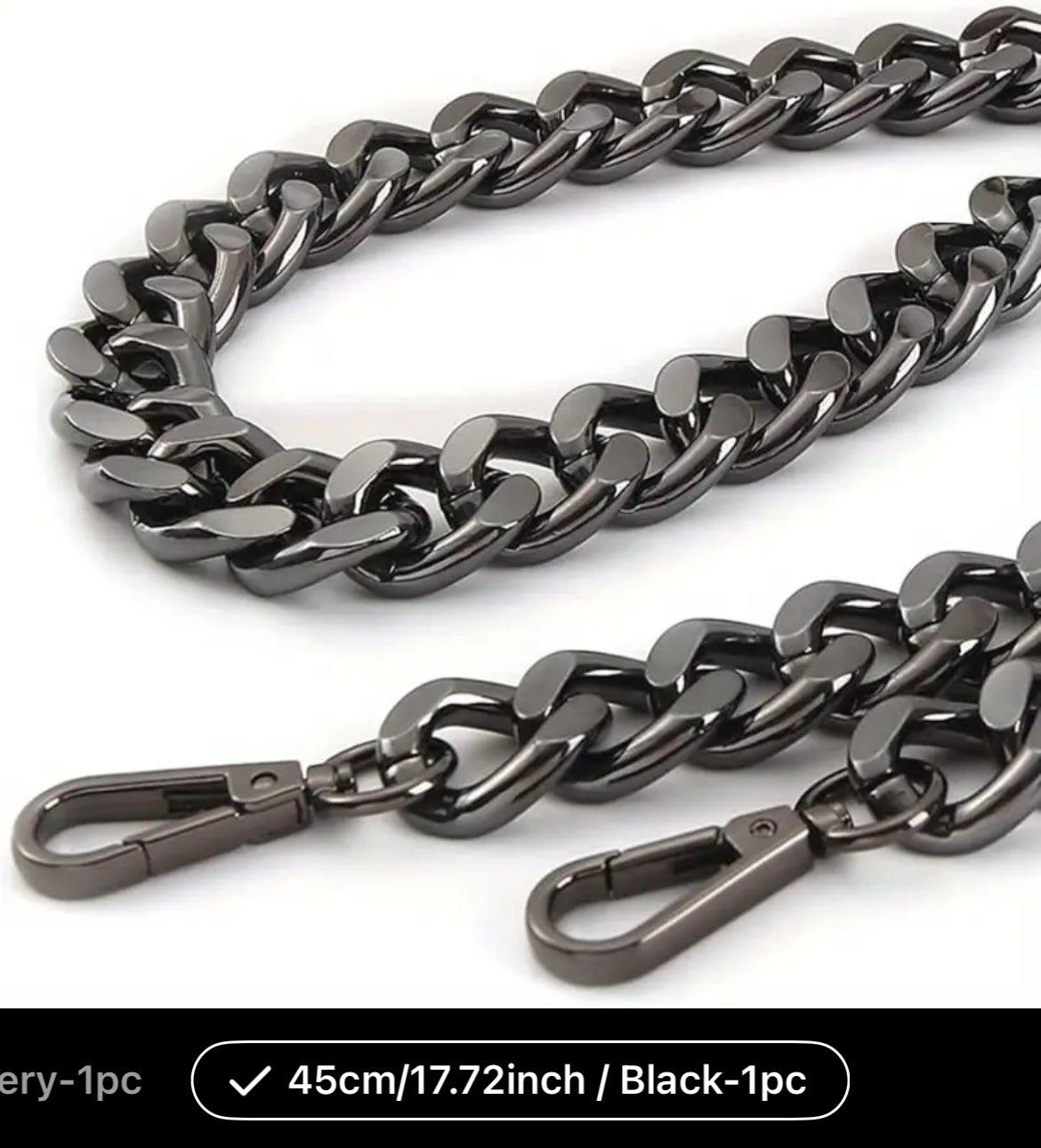 Metal chain for wallet- black