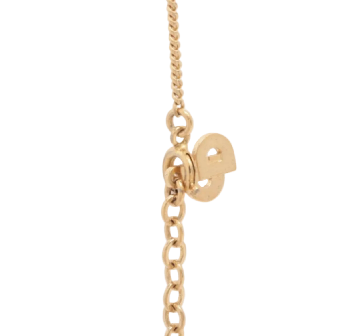 Christian Dior Vintage Rhinestone CD Teardrop Pendant Necklace