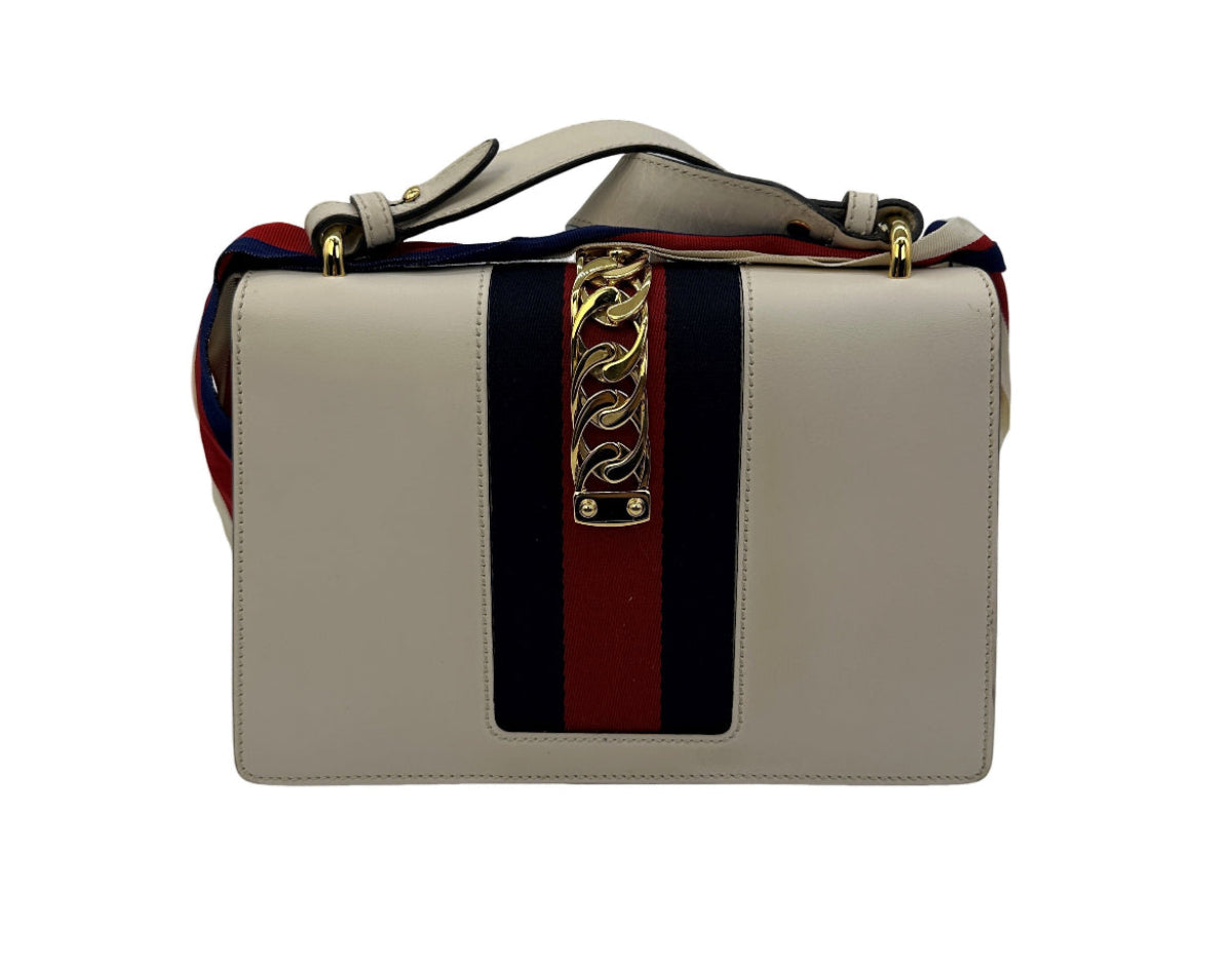 Gucci Sylvie Shoulder bag White Leather