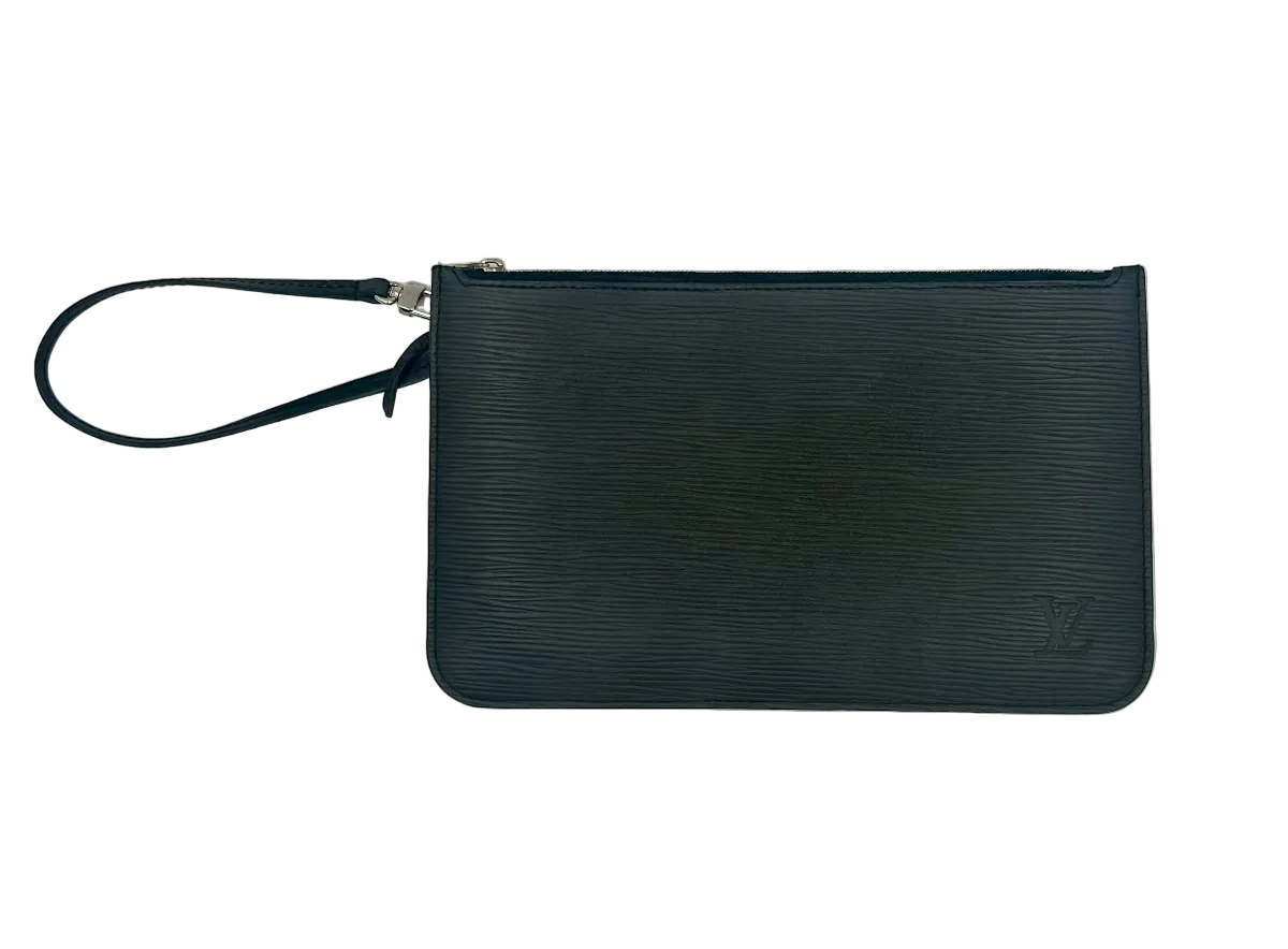 Louis Vuitton Black Épi Leather Pochette / Zip Pouch – Silver Hardware