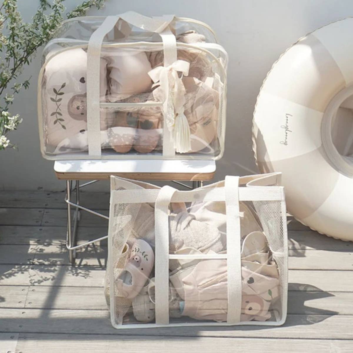 Clear PVC Beach Tote, Waterproof Travel Bag
